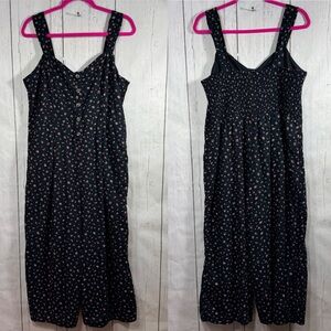 American Eagle Outfitters Black Floral Jumpsuit